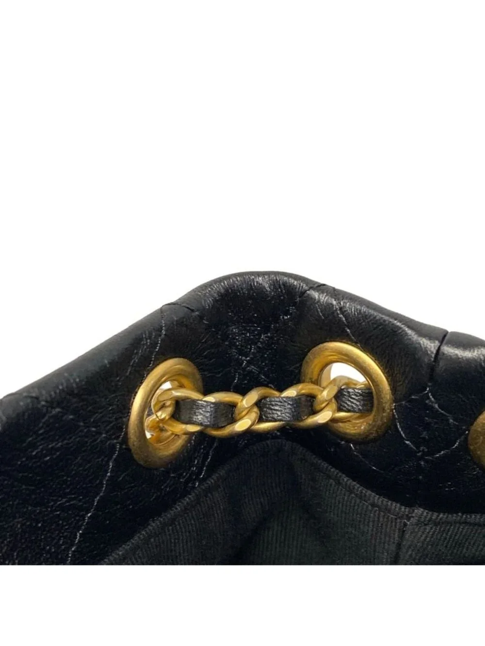Chanel Shoulder Bag Black Chain Vintage Gold Lambskin